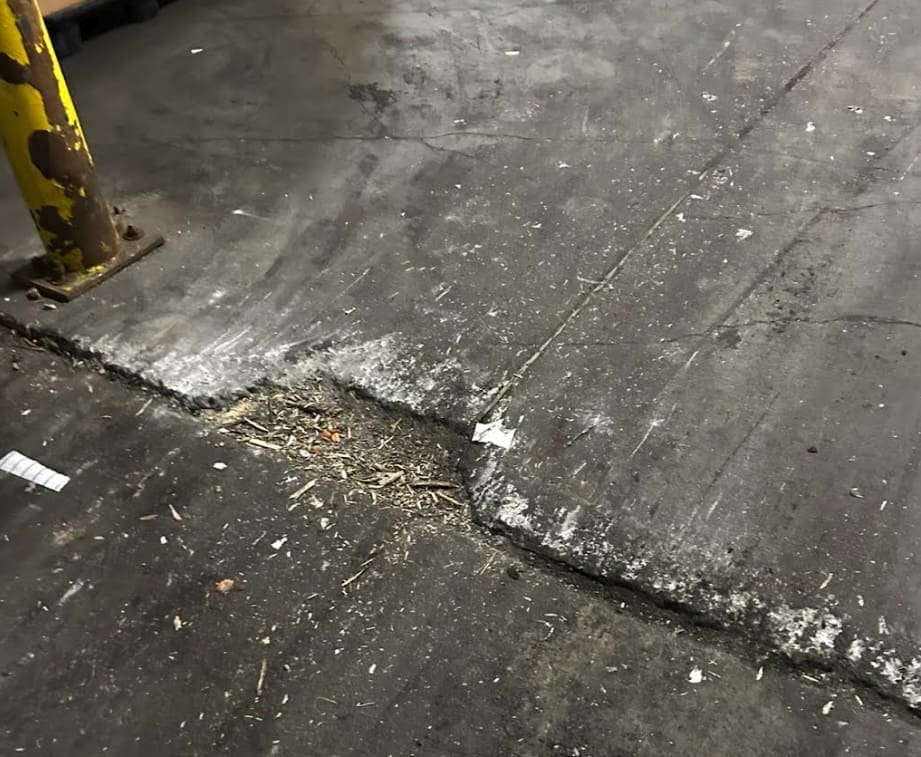Failed concrete joint that needs repair in NC