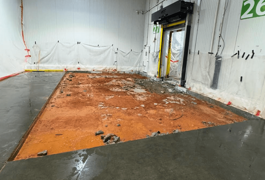 Concrete cut down to subgrade