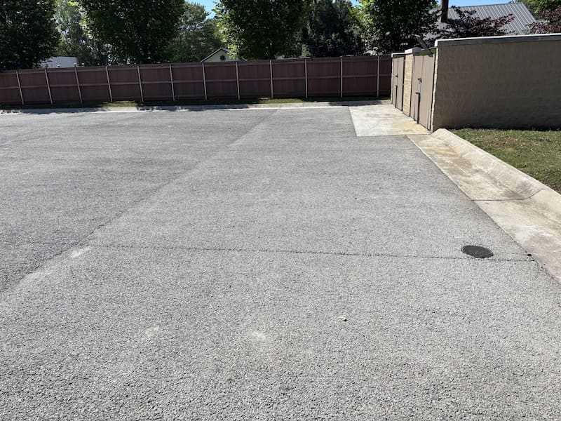 New paved parking lot with pervious paement